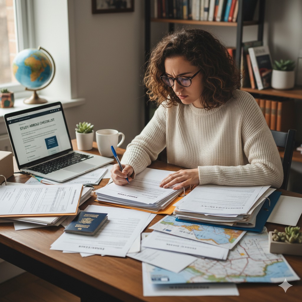 Student with helmet doing site visit